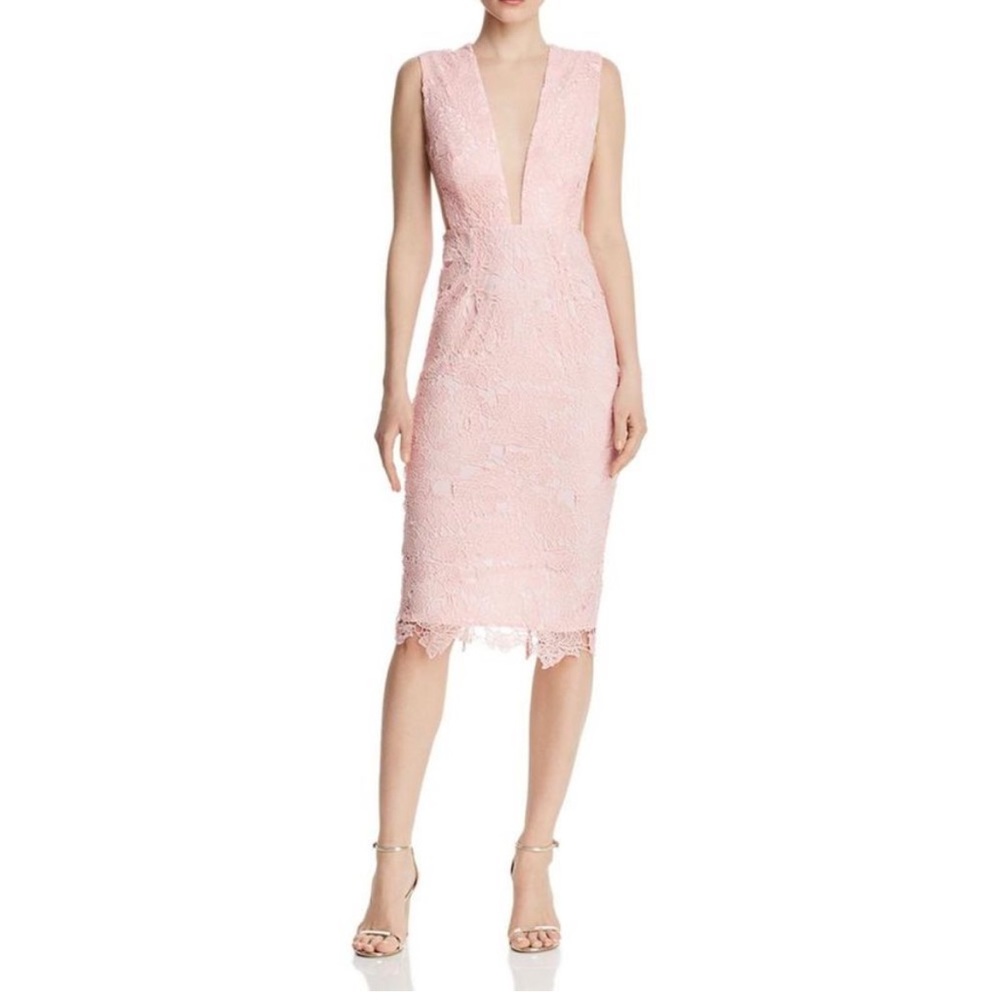 Sau Lee Pink Lace Kendall Dress - 4